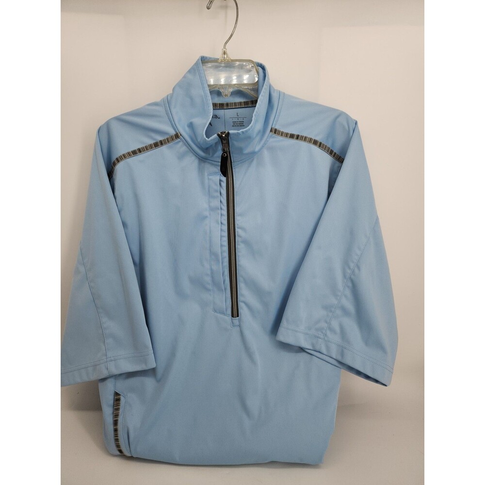 Antigua Men's Sz L 1/4 Zip Short Sleeve Pullover Jacket Shirt Golf Sports